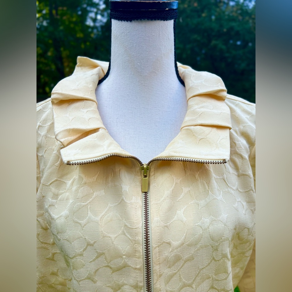 Ruby Rd. Yellow Daisy Spring Jacket Zip Up, Gathe… - image 2